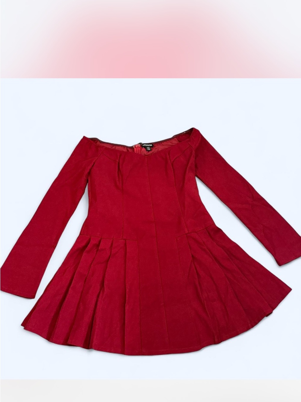 PrettyLittleThing Crimson Red Skater Dress